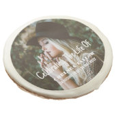 Modern Photo Funeral Celebration of Life Memorial Sugar Cookie (Angled)