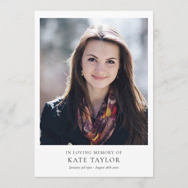 Modern Photo Funeral Memorial Celebration Of Life Program (Front)