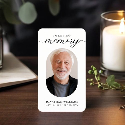Modern Photo Funeral Memorial Prayer Calling Card