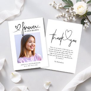 Modern Photo Funeral Memorial Sympathy Thank You Card