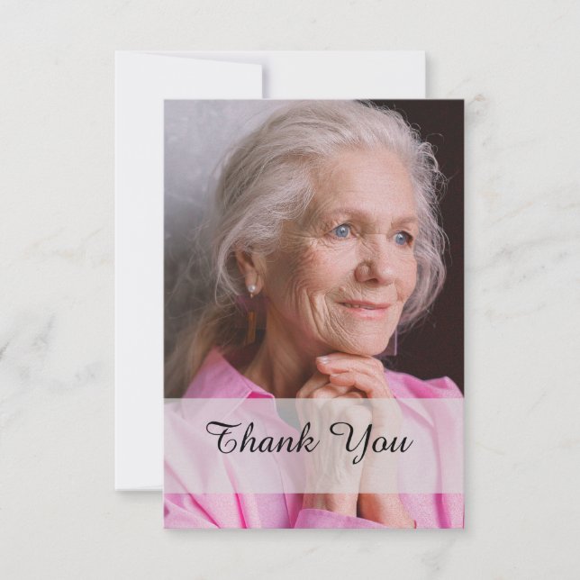 Modern Photo Funeral Memorial Sympathy Thank You Card (Front)