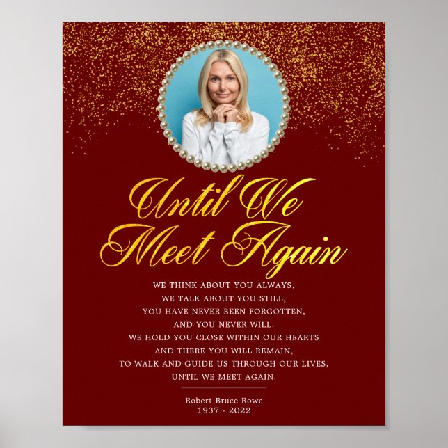 Modern Photo Funeral Poem Sign (Front)