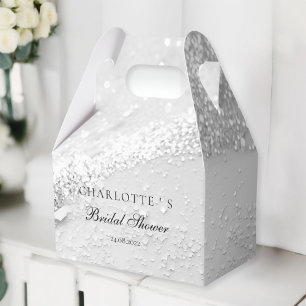 Modern, Photo, Glitter Bridal Shower Favor Boxes