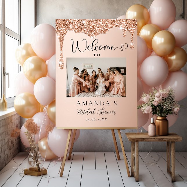 Modern, Photo, Glitter Bridal Shower  Foam Board (Creator Uploaded)