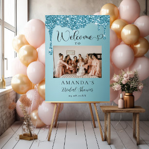 Modern, Photo, Glitter Bridal Shower Foam Board