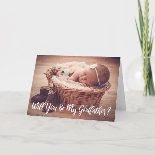 Modern Photo Godfather Proposal Card