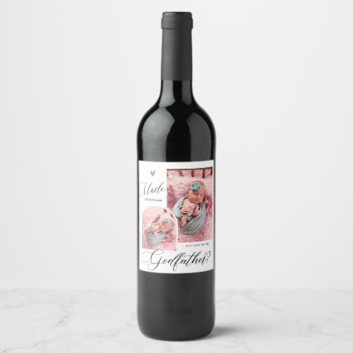 Modern Photo Godfather Proposal   Wine Label