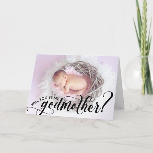 Modern Photo Godmother Proposal Holiday Card