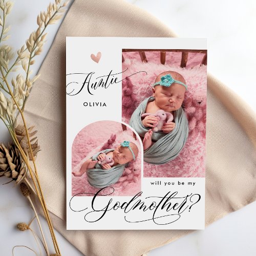 Modern Photo Godmother Proposal  Invitation