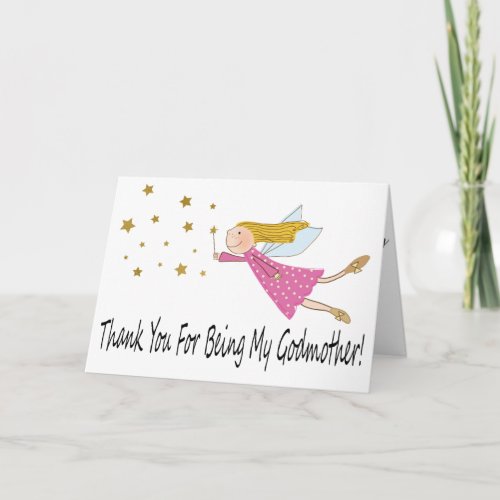 Modern Photo Godmother Thank You Card