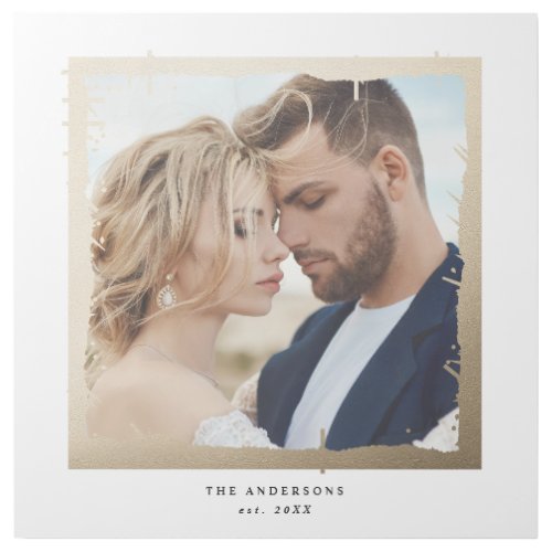 Modern photo gold wedding personalized est. in