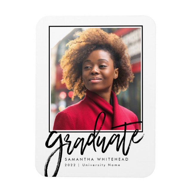 Modern Photo Grad Announcement 2022 Magnet (Vertical)