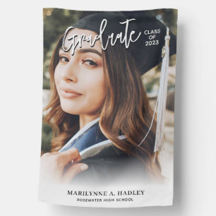 Modern Photo Graduate Announcement House Flag