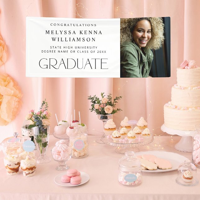 Modern Photo Graduate Banner - White (Creator Uploaded)