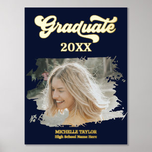 Modern Photo Graduate High School Frame Foil Prints
