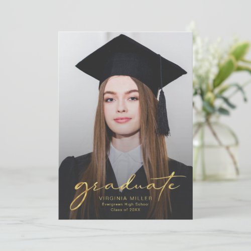 Modern Photo Graduate Script Graduation Announcement