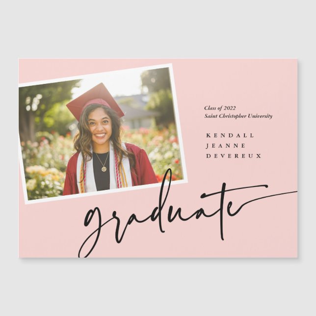 Modern Photo Graduate Snapshot Announcement (Front)
