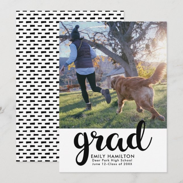 Modern Photo Graduation Announcement (Front/Back)