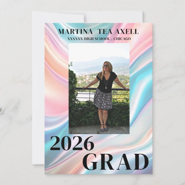 Modern Photo Graduation Announcement  (Front)