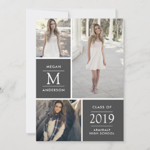 Modern photo graduation announcement