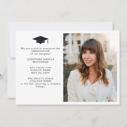 Modern Photo Graduation Announcement 2022 | Zazzle