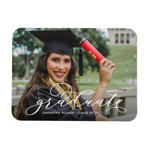 Modern Photo Graduation  Announcement Magnet