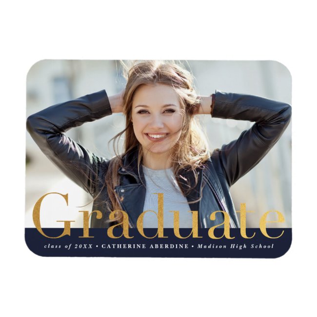 Modern Photo Graduation Announcement Magnet