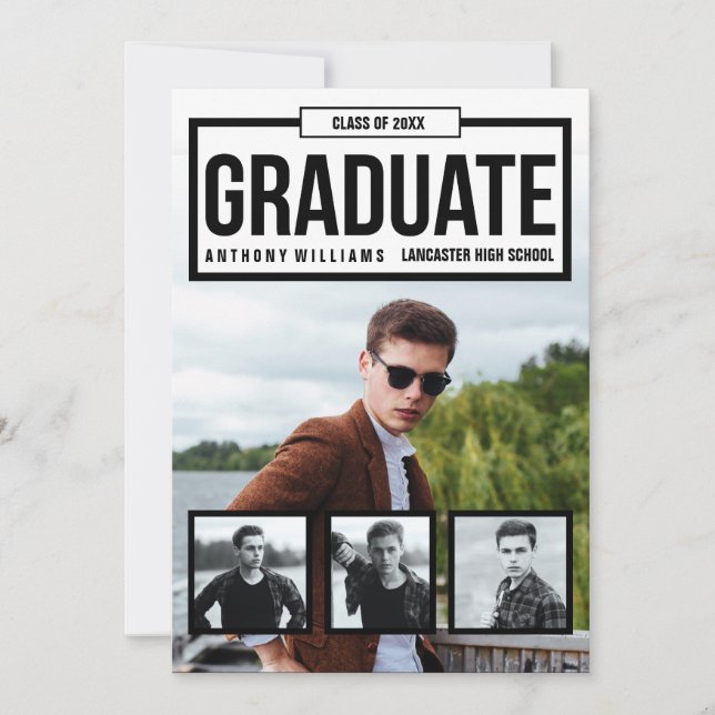 Modern, Photo Graduation Announcements (Front)