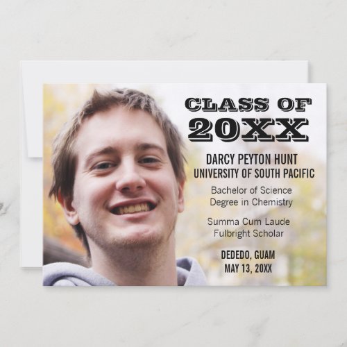 Modern Photo Graduation Announcements