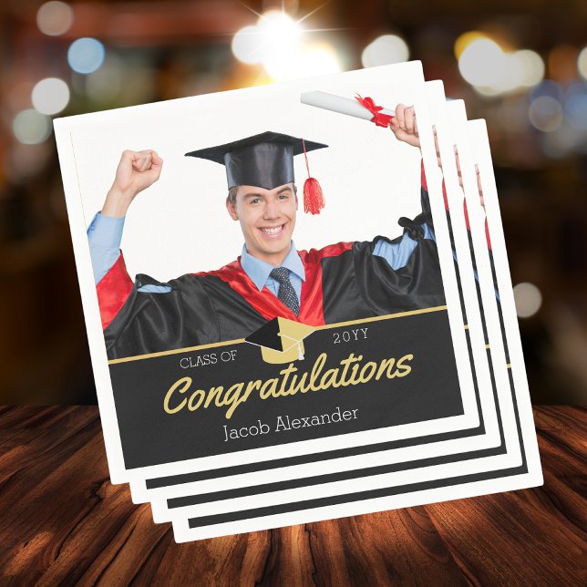 Modern Photo graduation class of 2022 Napkins (Creator Uploaded)