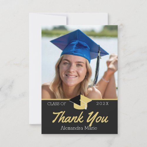 Modern Photo graduation class of 2022 Thank You Ca