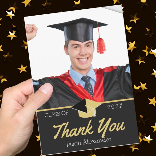 Modern Photo graduation class of 2022 Thank You Card