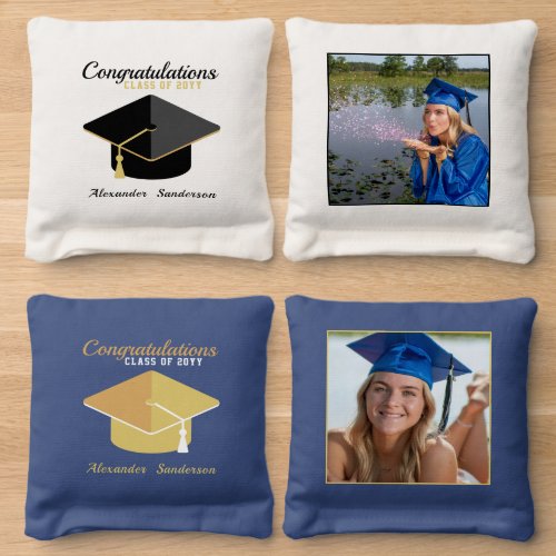 Modern Photo graduation class of 2023 Cornhole Bags