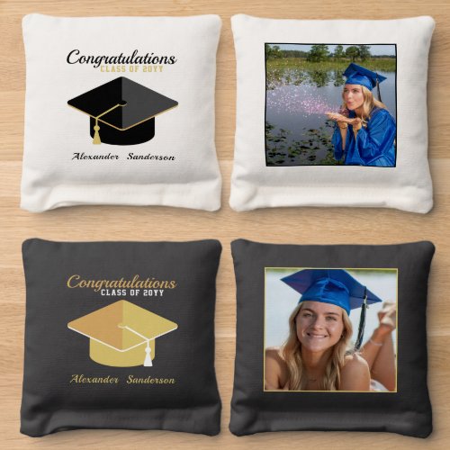  Modern Photo graduation class of 2023  Cornhole Bags