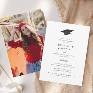 Modern Photo Graduation Class of 2025 Party Invitation
