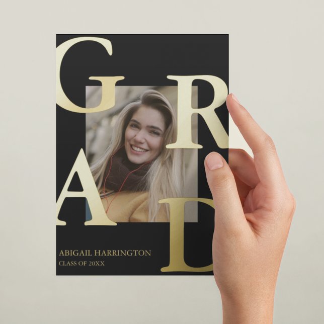 Modern Photo Graduation Foil Invitation (Creator Uploaded)
