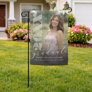 Modern Photo Graduation Garden Flag