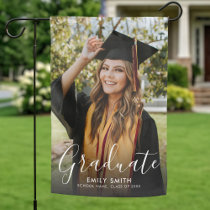 Modern Photo Graduation Garden Flag