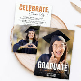 Modern Photo Graduation  Invitation