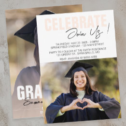 Modern Photo Graduation  Invitation