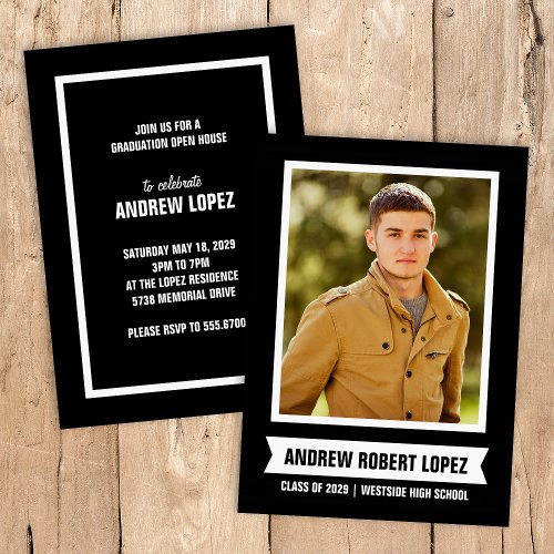 Modern Photo Graduation Invitation
