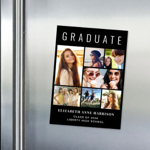 Modern Photo Graduation Magnetic Announcement