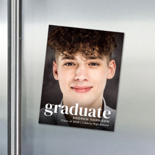 Modern Photo Graduation Magnetic Announcement