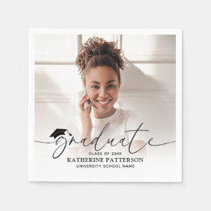 Modern Photo Graduation Napkins