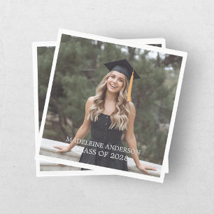 Modern Photo Graduation Napkins