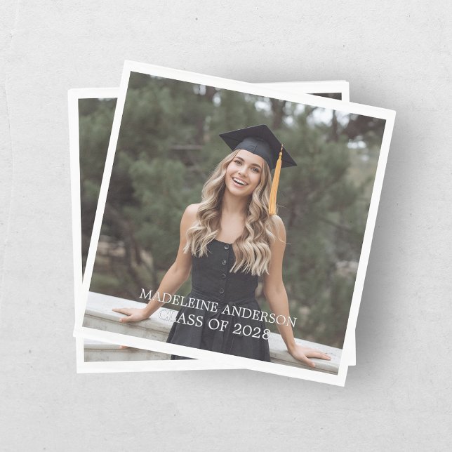 Modern Photo Graduation Napkins (Creator Uploaded)