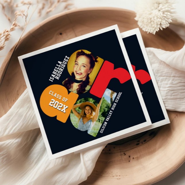 Modern Photo Graduation Napkins (Creator Uploaded)