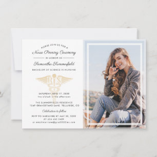 Modern Photo Graduation Nurse Pinning Ceremony Invitation