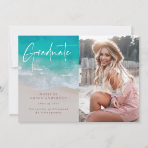 Modern photo graduation ocean beach script modern