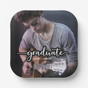 Modern Photo Graduation Paper Plates